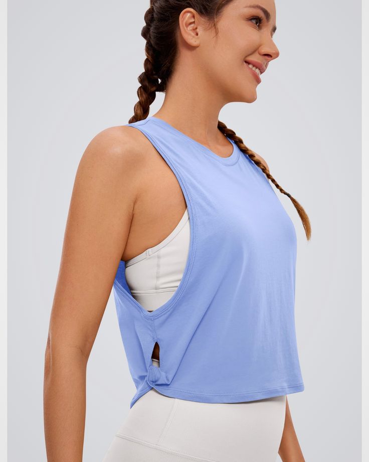 Cotton Cropped Tank Tops for Women – Sleeveless Yoga & Workout Tops