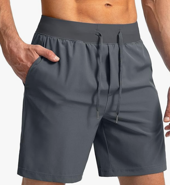 Men's Running Shorts – 7"/5" Quick-Dry Gym Shorts with Zipper Pockets
