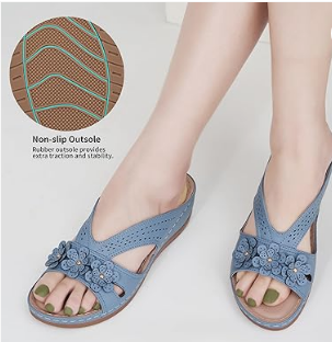 Women's Slip-On Wedge Sandals with Memory Foam - Image 3