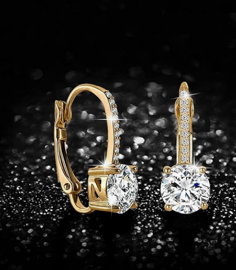 Ladies 1 Carat Diamond Earrings - Image 3
